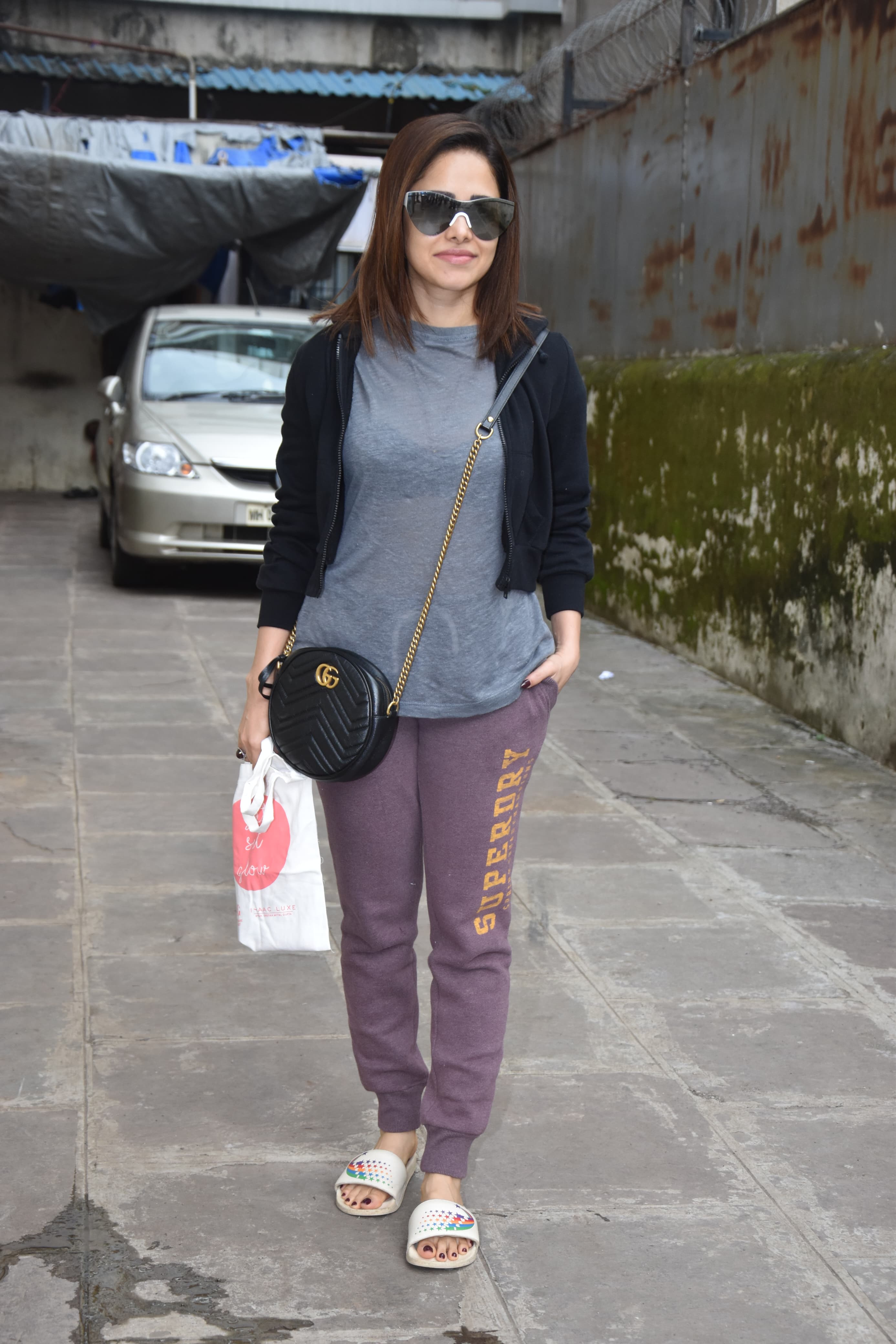 Nushrratt Bharuccha was spotted in Bandra. She opted for a casual look.